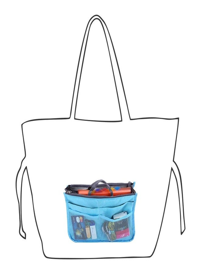 Flywind Daily Travel Utility and Toiletries Organizer Inserts Pouch for Girl Women Handbag Tote | Multipurpose Storage Compartments Ladies Accessories Hand Bag Purse (Light Blue) - Image 3