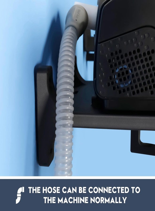 طقم رف جداري مطور لجهاز التنفس CPAP AirSense 10 مع خطاف للقناع وخطاف للخرطوم وخطافات سفلية، يوفر المساحة، ويمنع تشابك الخرطوم، سهل التركيب (أسود) - Image 3
