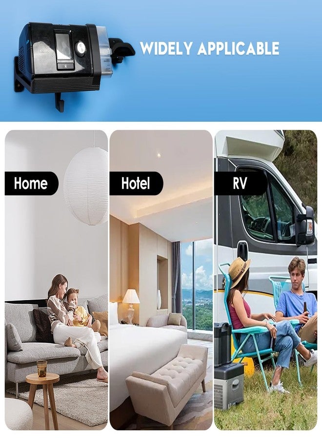 طقم رف جداري مطور لجهاز التنفس CPAP AirSense 10 مع خطاف للقناع وخطاف للخرطوم وخطافات سفلية، يوفر المساحة، ويمنع تشابك الخرطوم، سهل التركيب (أسود) - Image 5
