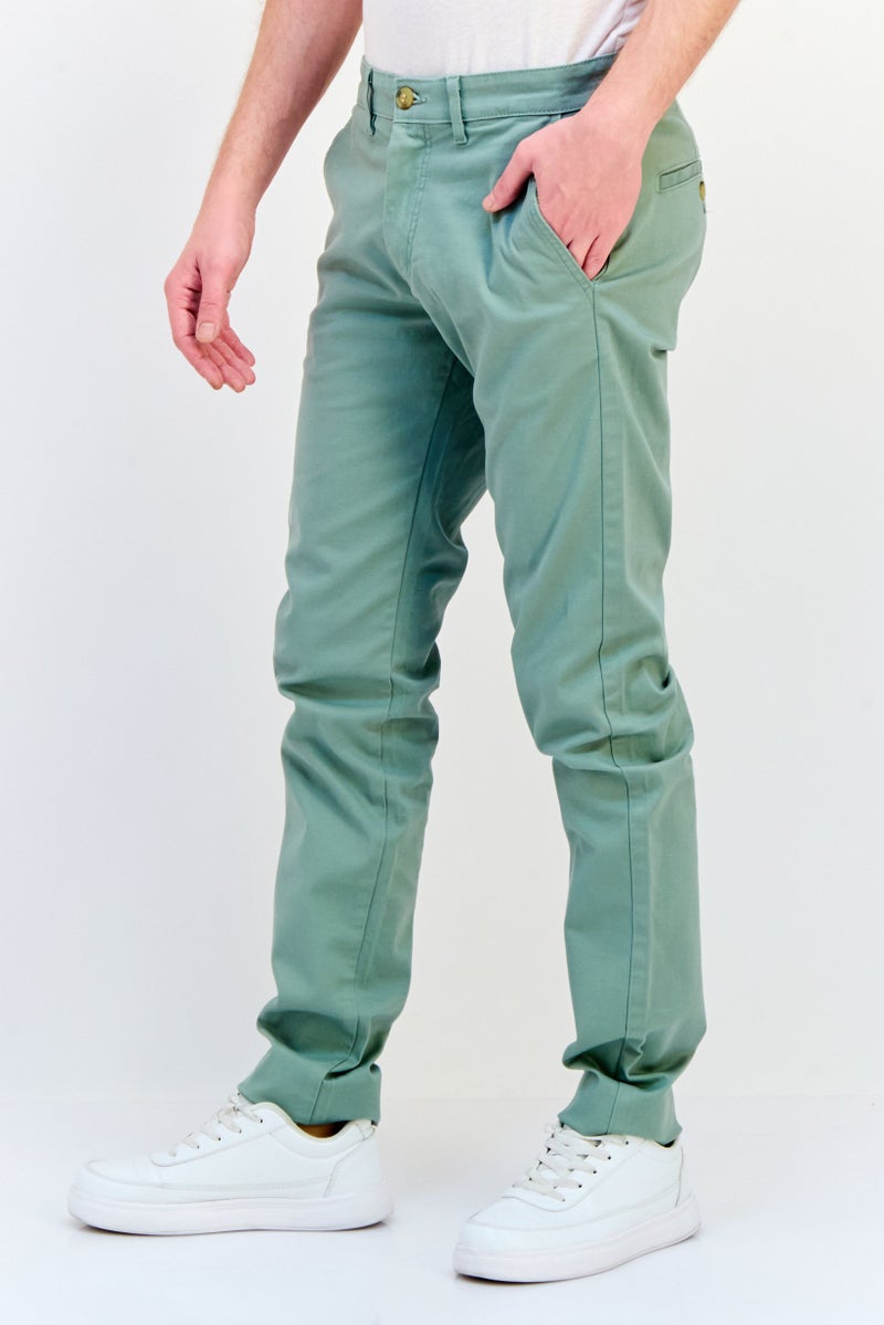 Celio Men Slim Fit Solid Chino Pants, Sage Green - Image 2
