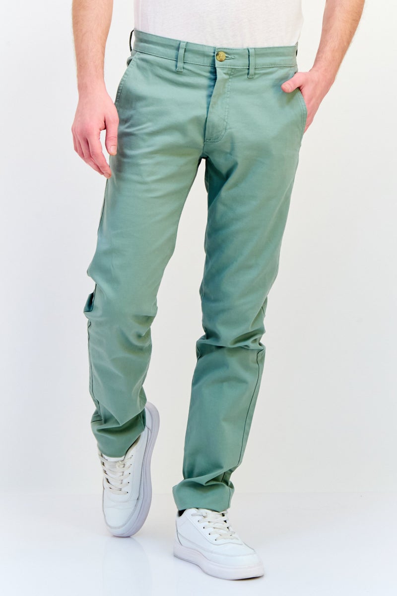 Celio Men Slim Fit Solid Chino Pants, Sage Green - Image 1