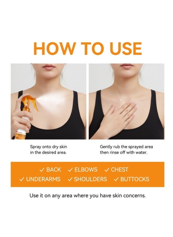 LANEMAY Body Keratin Care Kojic Acid Turmeric Spray Gently Exfoliating Peeling Solution Korean Skincare All Skin Types 100ml - Image 5