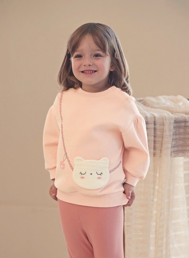 Dave & Bella Cute Cat Top and Pants Set - Image 1