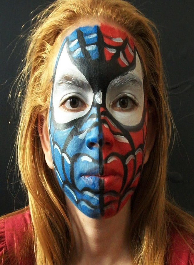 Mysense Face Body Paint Kit,Water Based Washable Face Paint,Non-toxic Cream Body Paint for Adults and Children Halloween Costume SFX Cosplay Clown Sugar Skull Makeup,Red+Blue+Black,0.6oz/pc - Image 5