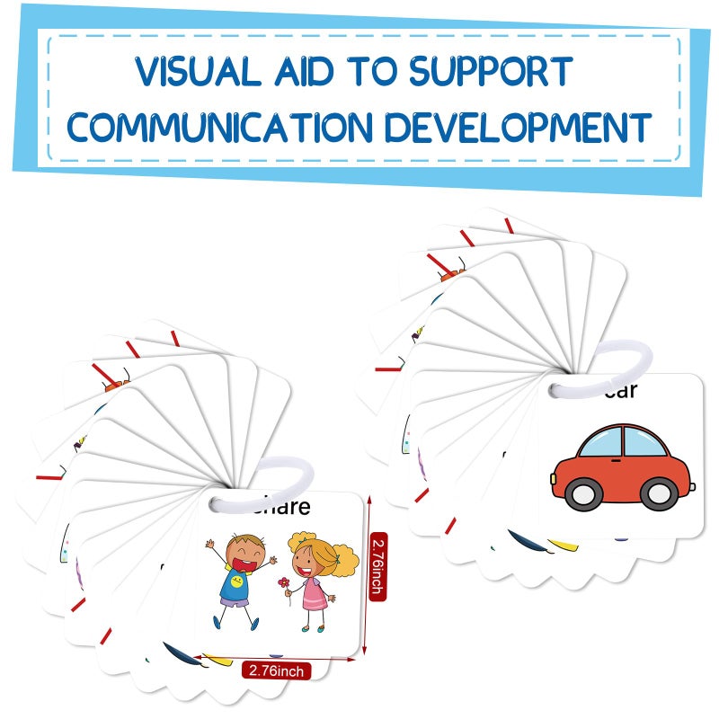 Epakh 37 Pcs Autism Communication Card for Speech Delay Children and Adults, Special Needs Visual Aid Language Learning Cue Cards Special Ed Feelings Emotions Flash Cards - Image 2