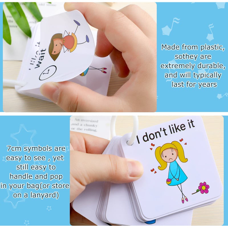 Epakh 37 Pcs Autism Communication Card for Speech Delay Children and Adults, Special Needs Visual Aid Language Learning Cue Cards Special Ed Feelings Emotions Flash Cards - Image 5