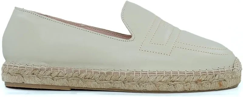 Hush Puppies HUSH PUPPIES Offwhite Leather Espadrille Slip-Ons
