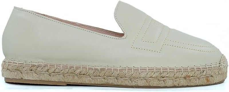 HUSH PUPPIES Offwhite Leather Espadrille Slip-Ons - Image 2