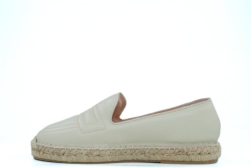 HUSH PUPPIES Offwhite Leather Espadrille Slip-Ons - Image 3