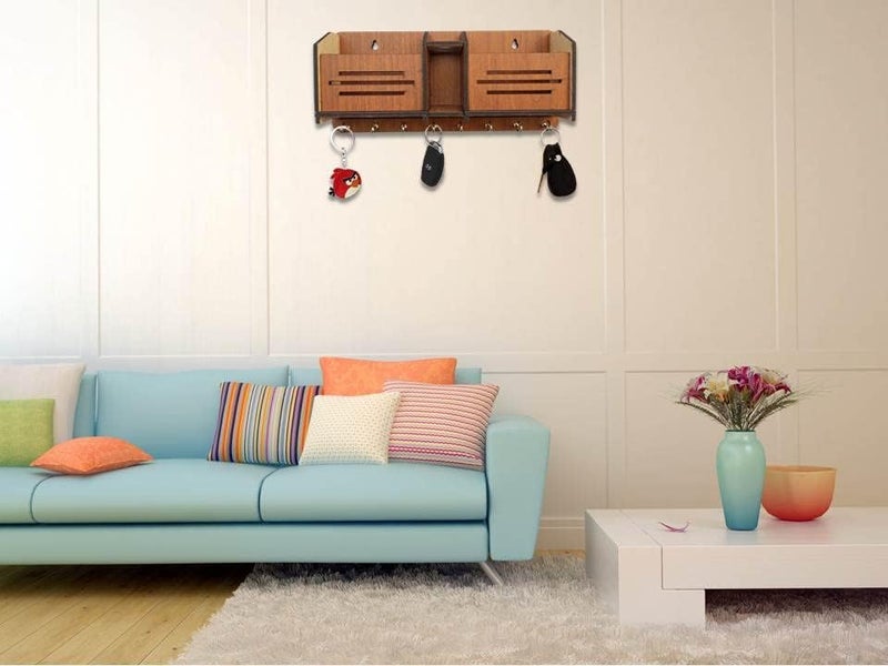 My Dream Carts Wooden Key Holder for Home MDF Wood Wall Mounted Designer Key Holders for Wall Decor Keys Hanger Stylish Mobile Stand Key Organizer for Home Decor and Office Decor Keychain Hanger - Image 4