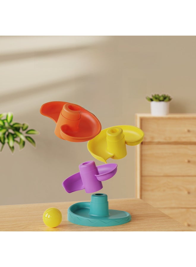 Huang Er Baby Toys 6 Months Educational Early Education 7 8 8 9 10 0 1 Year Old Baby Shooting Track Ball Turning Music-Color:5 Layers/track Carousel (4 Rings) - Image 5