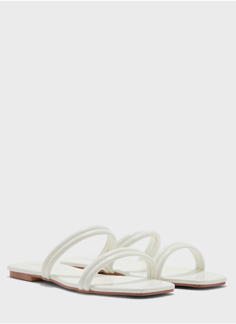 Ginger - Square Toe Flat Sandals - Image 1