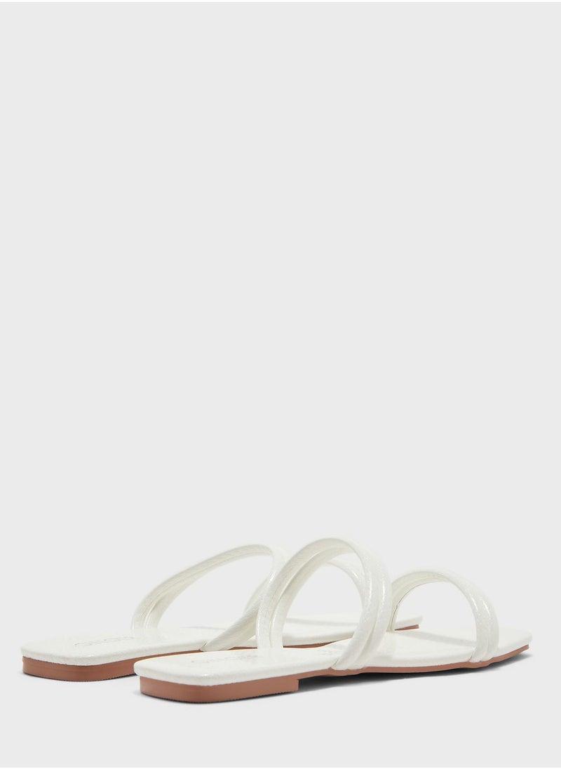 Ginger - Square Toe Flat Sandals - Image 1