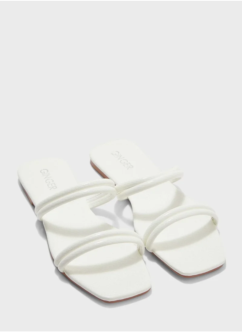 Ginger Square Toe Flat Sandals
