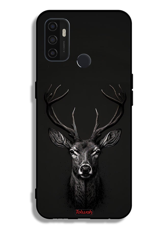 Tolwak Oppo A32 Protective Case Cover Deer Digital Art - Image 2