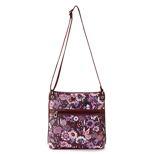 Sakroots Flat Cross Body, Cabernet in Bloom - Image 4