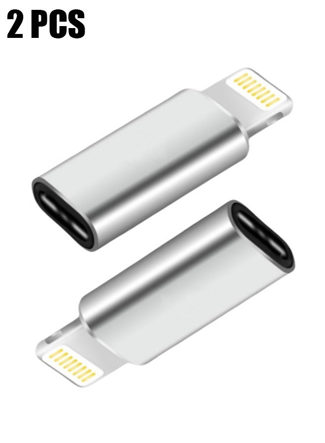اتش واي 2 حزمة محول USB C مؤنث إلى USB Lightning مذكر، يدعم الشحن ونقل البيانات، USB - Image 1