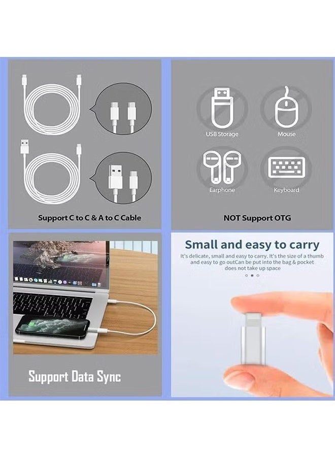 اتش واي 2 حزمة محول USB C مؤنث إلى USB Lightning مذكر، يدعم الشحن ونقل البيانات، USB - Image 3