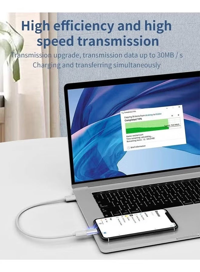 اتش واي 2 حزمة محول USB C مؤنث إلى USB Lightning مذكر، يدعم الشحن ونقل البيانات، USB - Image 2