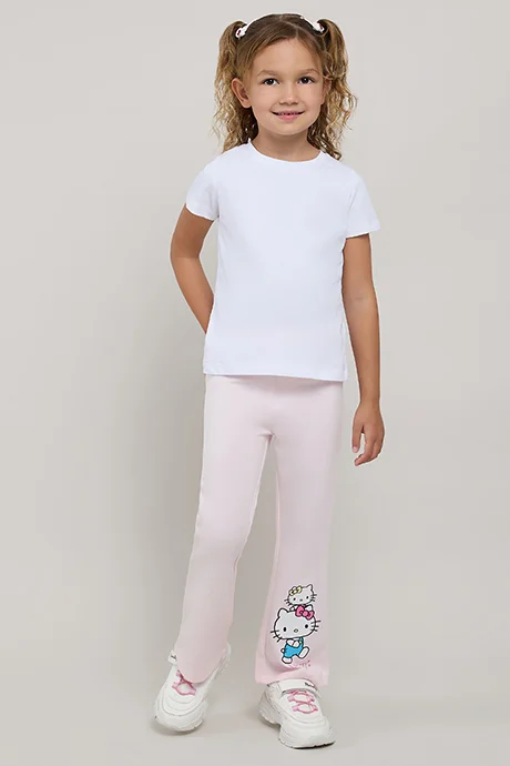 R&B Hello Kitty Flared Leggings with Elastic Waist