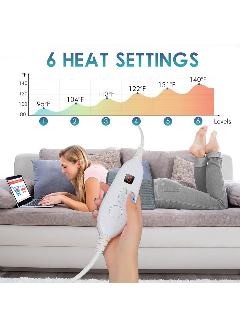 Premium Electric Heating Pad (12"x24") with Ergonomic Handles - Fast-Heating Thermal Wrap for Neck, Shoulders, & Back - Multi-Purpose Muscle Pain Relief - Ultra-Soft & Machine Washable - Image 4