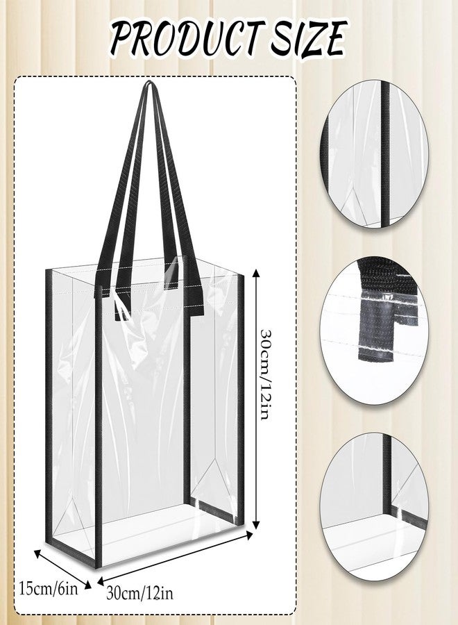 SHENLIU 20 Pack 12x12In Clear Tote Bags Stadium Approved, PVC Plastic Tote Bag With Handles Shoulder Handbag for Women for Shopping, Work, Sports Games, Beach, Concert - Image 4