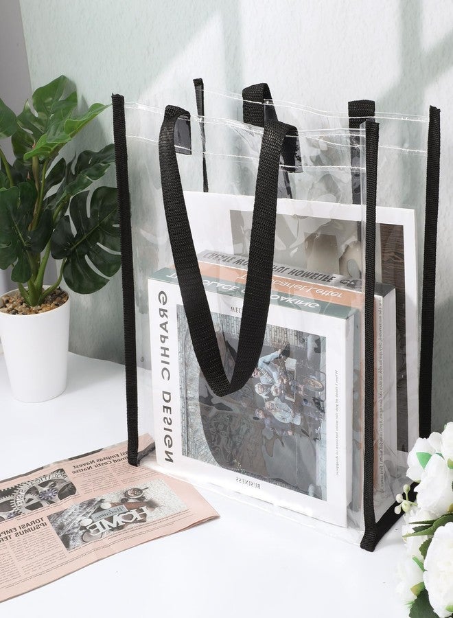 SHENLIU 20 Pack 12x12In Clear Tote Bags Stadium Approved, PVC Plastic Tote Bag With Handles Shoulder Handbag for Women for Shopping, Work, Sports Games, Beach, Concert - Image 3