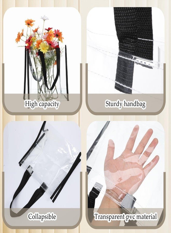 SHENLIU 20 Pack 12x12In Clear Tote Bags Stadium Approved, PVC Plastic Tote Bag With Handles Shoulder Handbag for Women for Shopping, Work, Sports Games, Beach, Concert - Image 5
