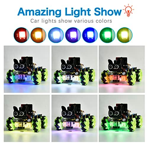 KEYESTUDIO 4WD Smart Car Coding Robot Kit with Microbit V2 for Makecode and Python, DIY Building Robot Kit for STEM Education, IR Remote/APP Control - Image 5
