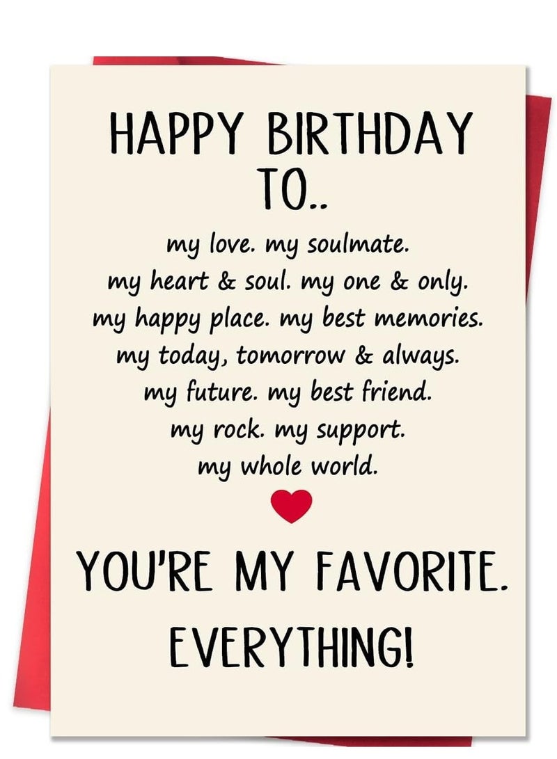 Funny & Romantic Birthday Card for Husband/Boyfriend - Sweetest Humorous Bday Greeting Card with Envelope, Pretty Gift for Men (Premium Matte, Blank Inside) - Image 1