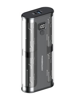 باورولوجي بنك طاقة كريستالين سيريز 20000 مللي أمبير/ساعة PD 20 وات / منفذ USB-C مزدوج / شاشة رقمية / Power Dash 3.0 / تصميم حاصل على براءة اختراع - شفاف/رمادي  - Image 1
