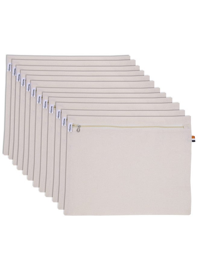 سولستيس أكياس/أغطية الساري القطنية من SOLSTICE للتخزين، مجموعة من 12 قطعة كبيرة الحجم (16 × 14 بوصة) لتنظيم الملابس والحقائب وخزانة الملابس، باللون الأبيض - Image 1