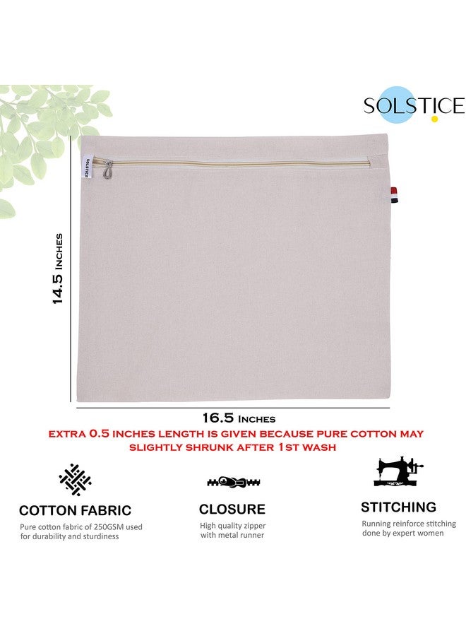سولستيس أكياس/أغطية الساري القطنية من SOLSTICE للتخزين، مجموعة من 12 قطعة كبيرة الحجم (16 × 14 بوصة) لتنظيم الملابس والحقائب وخزانة الملابس، باللون الأبيض - Image 2
