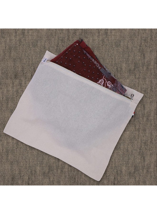 سولستيس أكياس/أغطية الساري القطنية من SOLSTICE للتخزين، مجموعة من 12 قطعة كبيرة الحجم (16 × 14 بوصة) لتنظيم الملابس والحقائب وخزانة الملابس، باللون الأبيض - Image 5