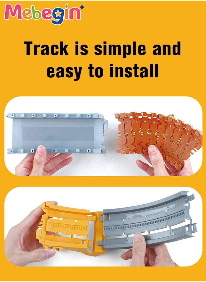 MEBEGIN - 112 PCS Construction Race Tracks, DIY Track Set with Rich Accessaries, Engineering Road Games, Creative Building Toy, STEM Educational Playset, Easy to Assemble and Store, Ideal Gift for Kids Aged 3+ - Image 1