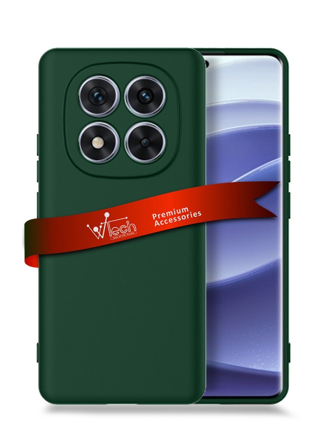 Wtech Xiaomi Redmi Note 14 Pro 5G 2024 Premium Soft Liquid Silicone Case Cover - Dark Green