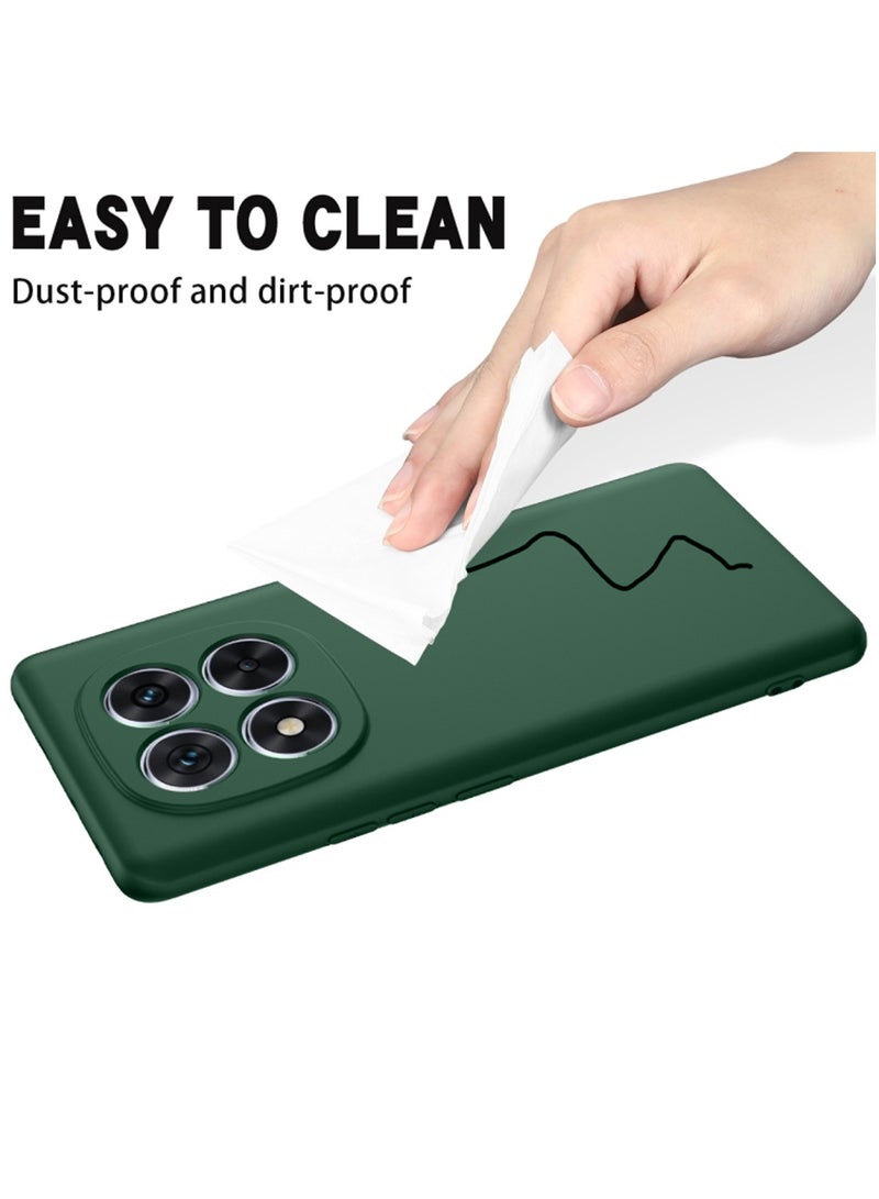 Wtech Xiaomi Redmi Note 14 Pro 5G 2024 Premium Soft Liquid Silicone Case Cover - Dark Green - Image 3