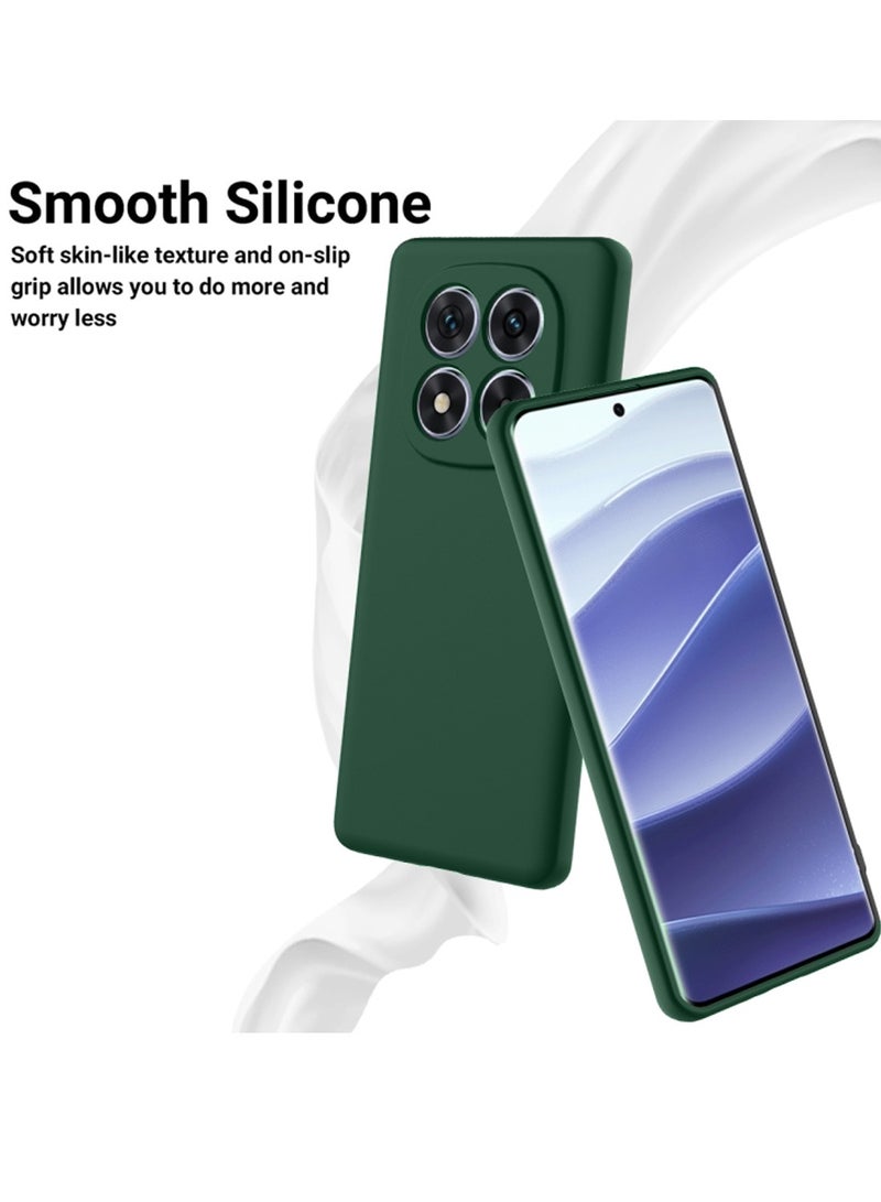 Wtech Xiaomi Redmi Note 14 Pro 5G 2024 Premium Soft Liquid Silicone Case Cover - Dark Green - Image 4