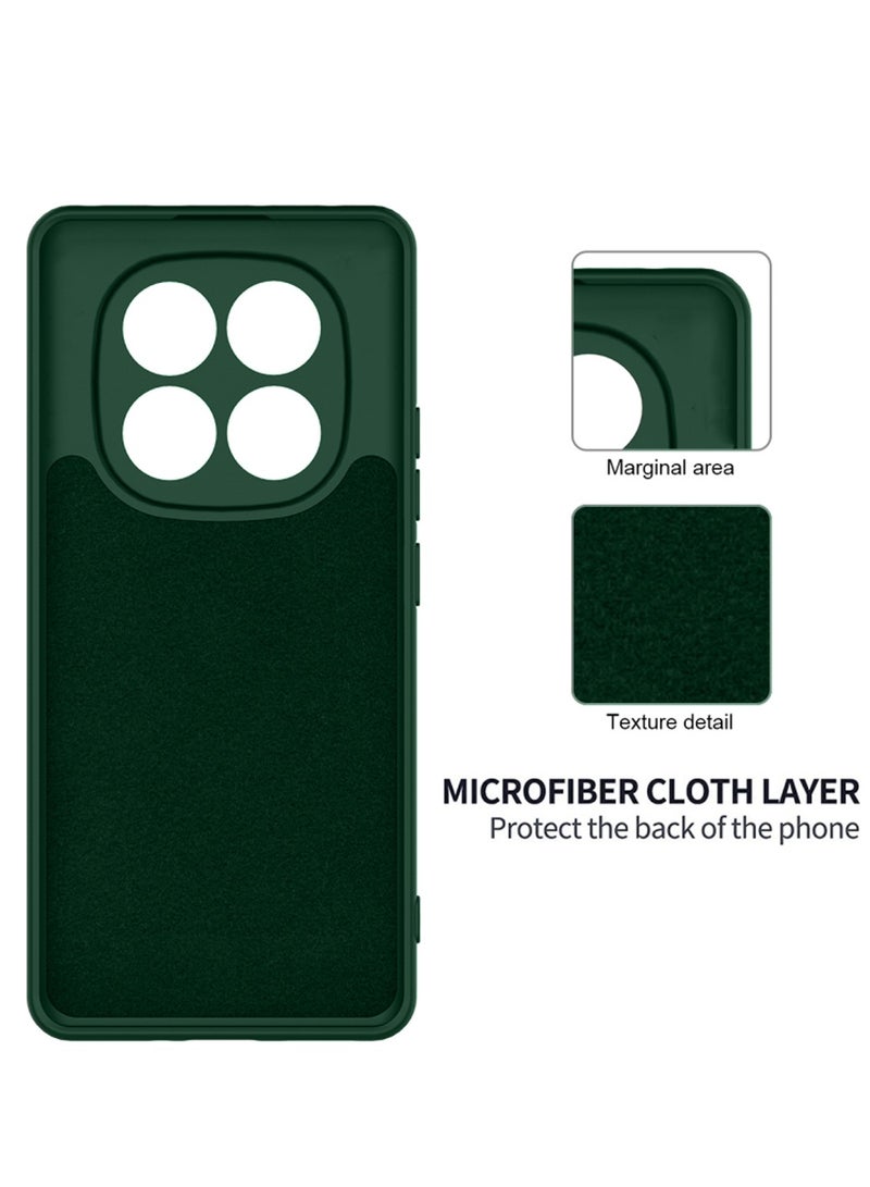 Wtech Xiaomi Redmi Note 14 Pro 5G 2024 Premium Soft Liquid Silicone Case Cover - Dark Green - Image 5