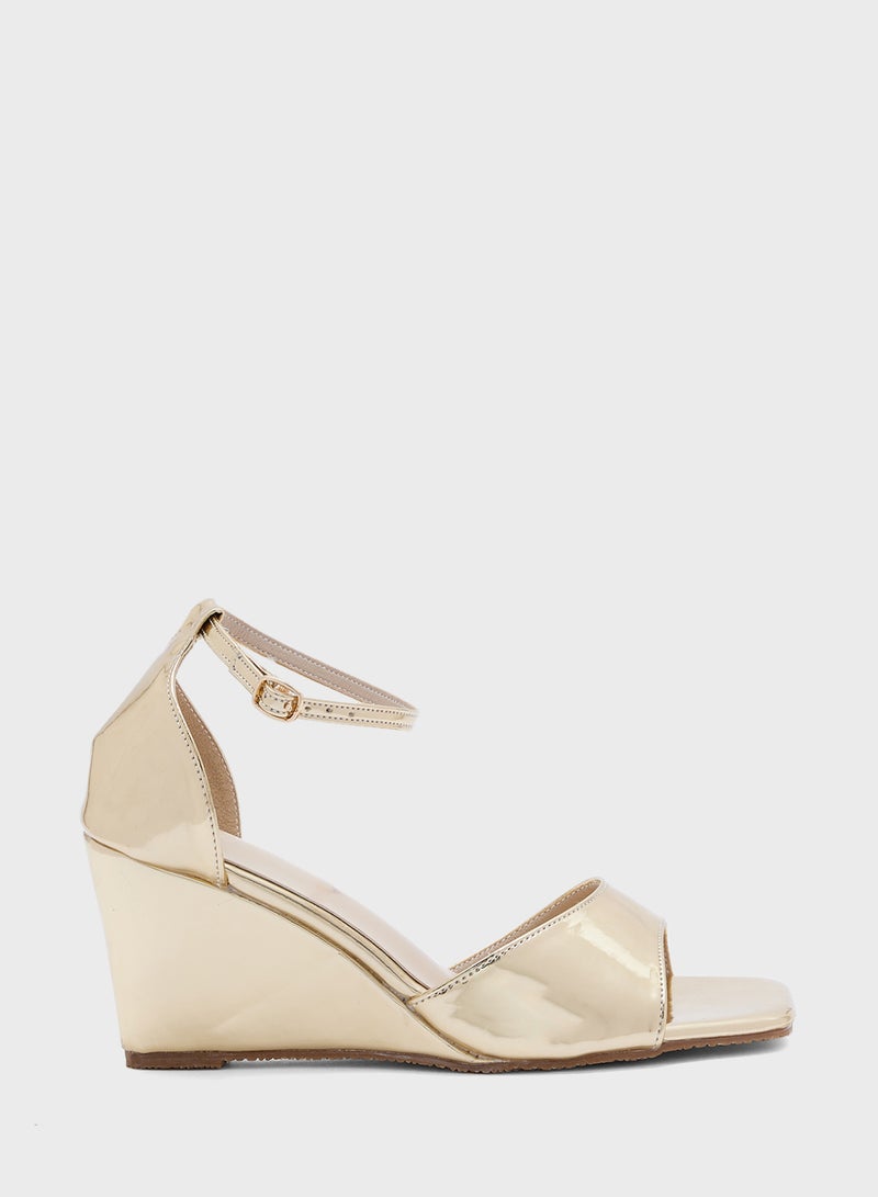 ELLA Mirror Counter Strap Wedge Sandal  - Image 1
