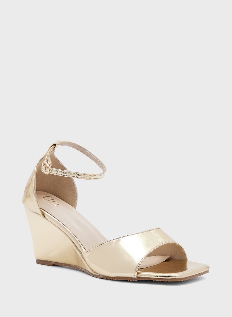 ELLA Mirror Counter Strap Wedge Sandal  - Image 2
