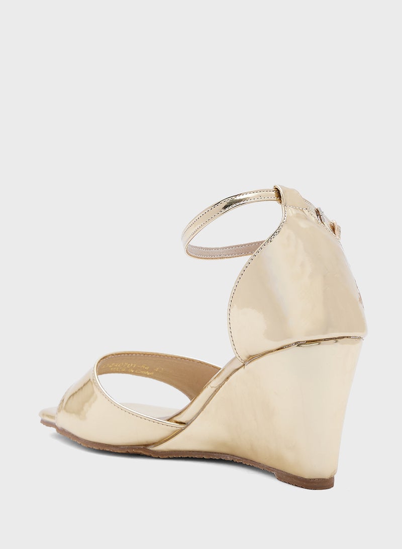 ELLA Mirror Counter Strap Wedge Sandal  - Image 3