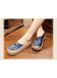 Vintage Thai Embroidered Opera Shoes Blue