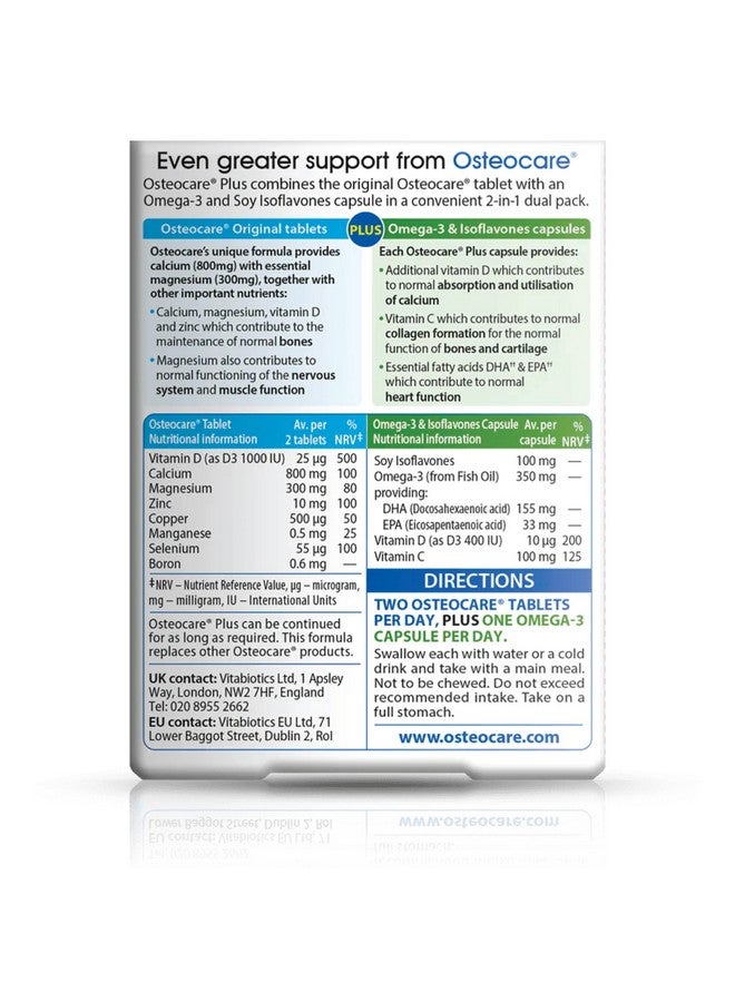 Osteocare Vitabiotics Osteocare Plus 2-In-1 Formula - Calcium 800Mg With Vitamin D3, Magnesium, Zinc, And Omega-3 | Bone Health And Immunity Multivitamin Supplement For Men And Women - 90 Tablets - Image 2