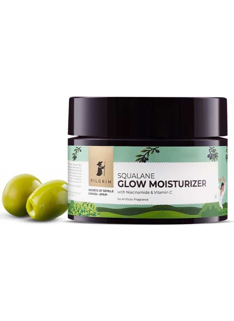 PILGRIM - Pilgrim Squalane Plant Glow Moisturizer for face with Niacinamide & Vitamin C | Moisturizer for dry skin hydration | Face moisturizer with vitamin c for glowing skin | Non-greasy | 50 gm - Image 1