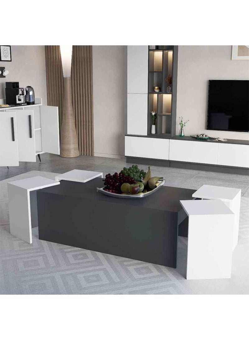 Stylish Home 11-Piece Table Set - White and Grey - SH61 - Image 4