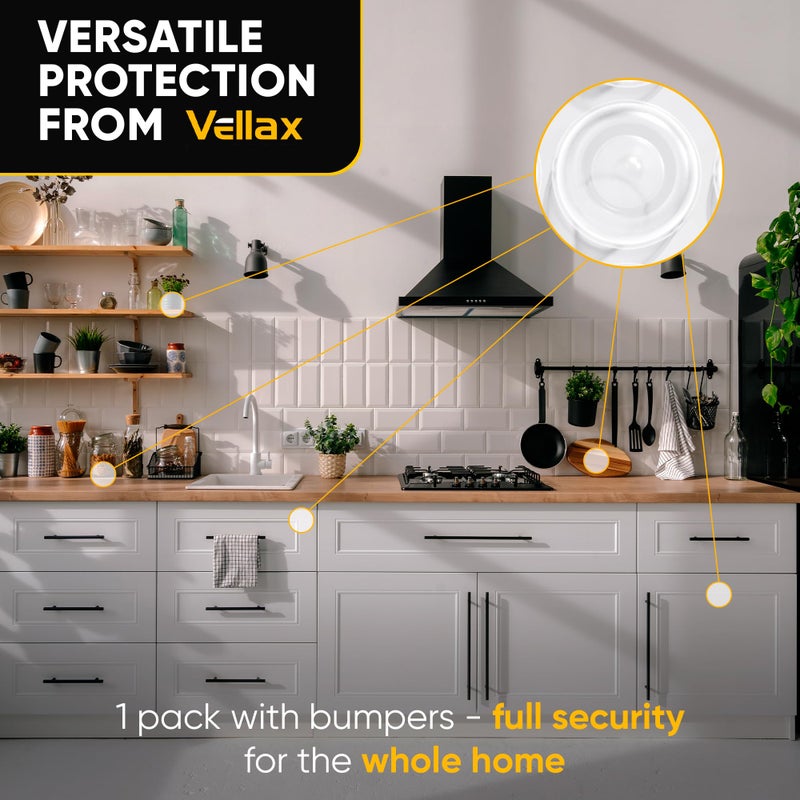 Vellax 128 Clear Silicone Bumper Pads â€“ Self-Adhesive Sound Dampening Stops with Jelly Button Shape Design for Cabinet Doors, Drawers, Cupboards, Glass Surfaces, Picture Frames â€“ Vellax - Image 2