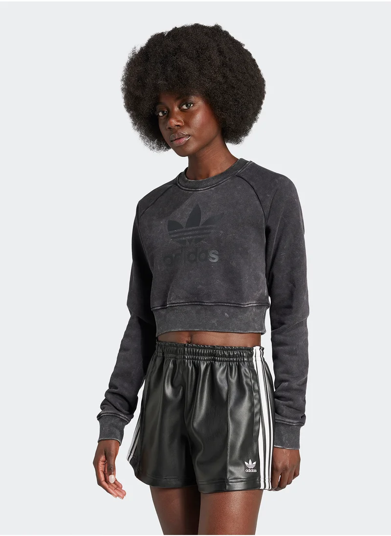 اديداس اوريجينالز Croppred Trefoil Sweatshirt