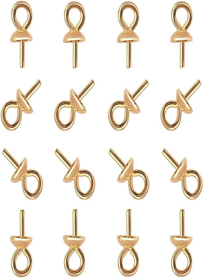 DIY Crafts 60 Pcs, Gold, As Image 1.5mm Small Hole Stainless Steel Cup Pearl Screw Eye Pin Bail Peg Pendants for Half Drilled Beads Jewelry (60 Pcs, Gold) - Image 2