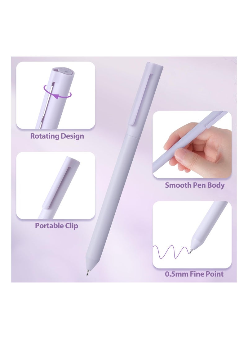 SOLARAE Colored Gel Pens, Pastel Gel Pens Colored Ink Quick Dry & No Smear, Retractable Cute Pen Fine Point 0.5mm for Note Taking, Aesthetic Gel Ink Pens Smooth Writing Stationery, for Journaling(6PCS ) - Image 5